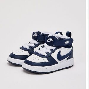 Nike Court Borough Mid Sneaker Shoe Toddler Size 9C Navy Blue White